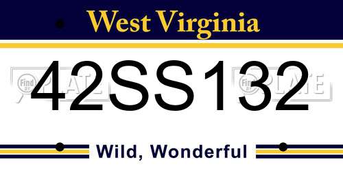 42SS132 West Virginia License Plate