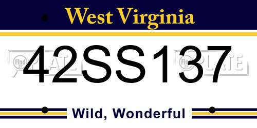 42SS137 West Virginia License Plate