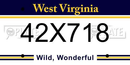 42X718 West Virginia License Plate