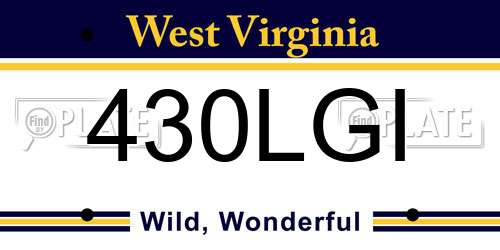 430LGI West Virginia License Plate