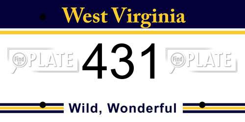 431 West Virginia License Plate