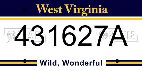 431627A West Virginia License Plate