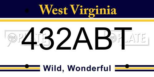 432ABT West Virginia License Plate