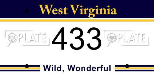 433 West Virginia License Plate