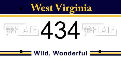 434 West Virginia License Plate