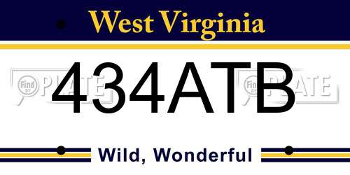 434ATB West Virginia License Plate