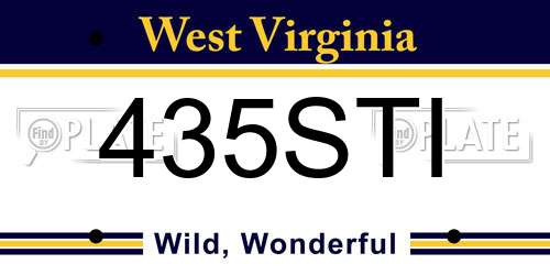 435STI West Virginia License Plate