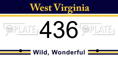 436 West Virginia License Plate