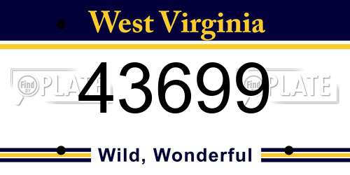 43699 West Virginia License Plate