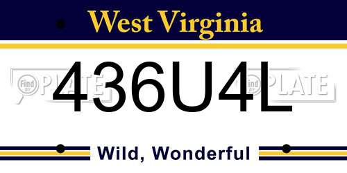 436U4L West Virginia License Plate