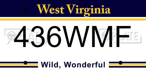 436WMF West Virginia License Plate