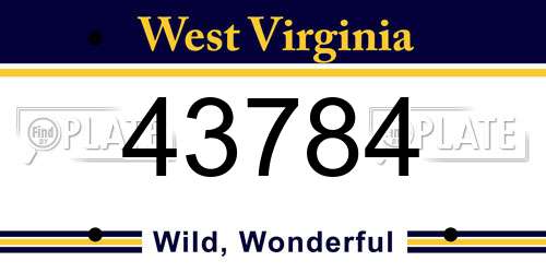 43784 West Virginia License Plate