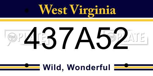 437A52 West Virginia License Plate
