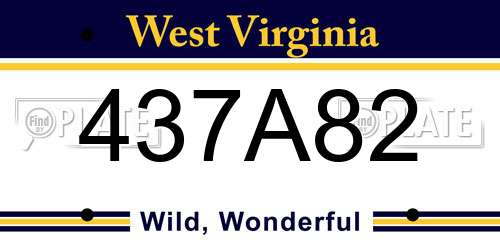 437A82 West Virginia License Plate