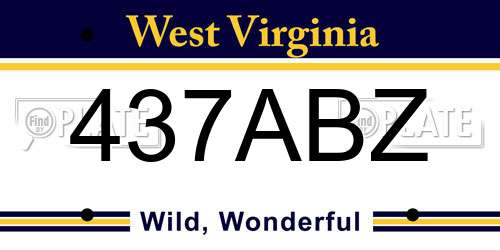 437ABZ West Virginia License Plate