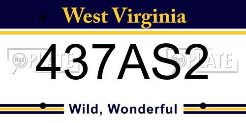 437AS2 West Virginia License Plate