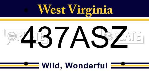 437ASZ West Virginia License Plate
