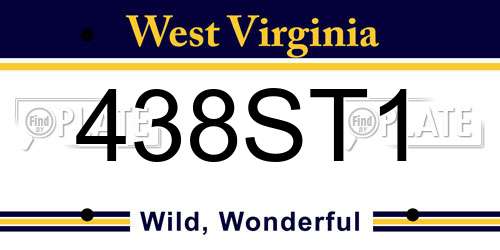438ST1 West Virginia License Plate