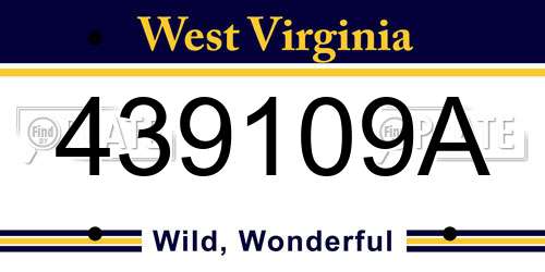 439109A West Virginia License Plate
