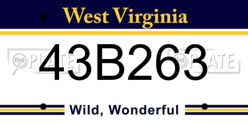 43B263 West Virginia License Plate