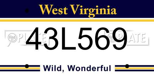 43L569 West Virginia License Plate
