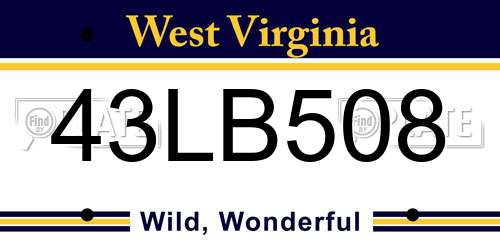 43LB508 West Virginia License Plate