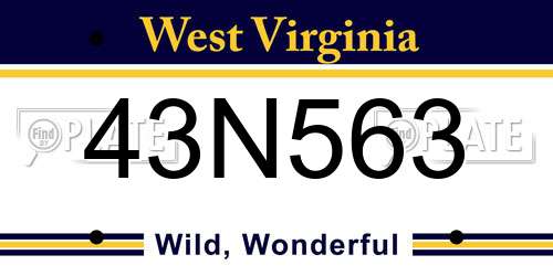 43N563 West Virginia License Plate