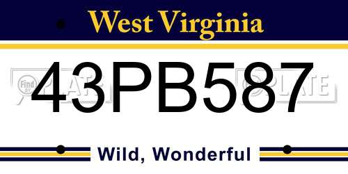 43PB587 West Virginia License Plate