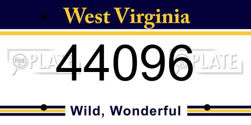 44096 West Virginia License Plate