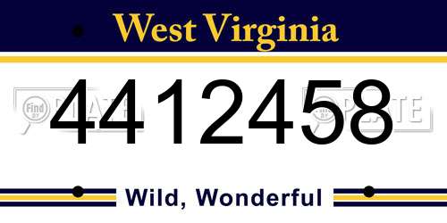4412458 West Virginia License Plate