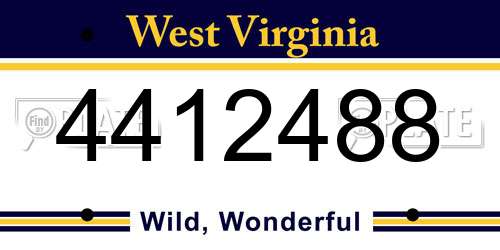 4412488 West Virginia License Plate