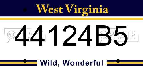 44124B5 West Virginia License Plate