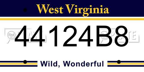 44124B8 West Virginia License Plate