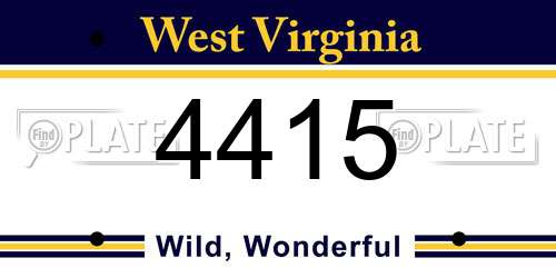 4415 West Virginia License Plate