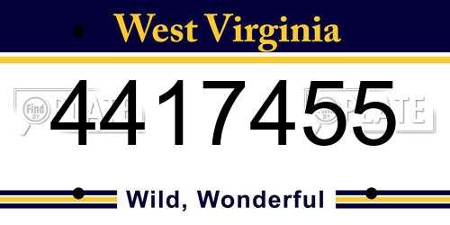 4417455 West Virginia License Plate