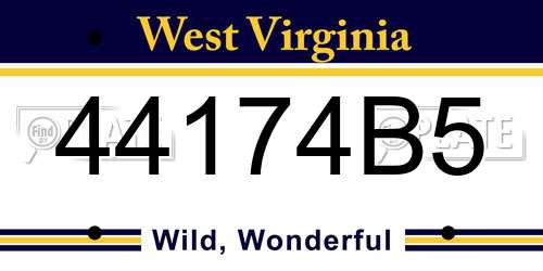 44174B5 West Virginia License Plate
