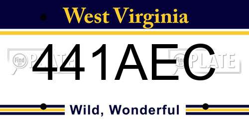 441AEC West Virginia License Plate