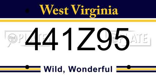 441Z95 West Virginia License Plate
