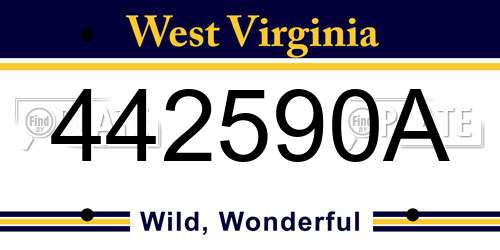 442590A West Virginia License Plate