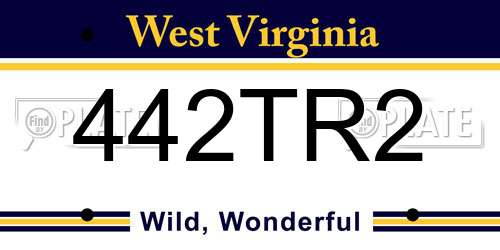 442TR2 West Virginia License Plate