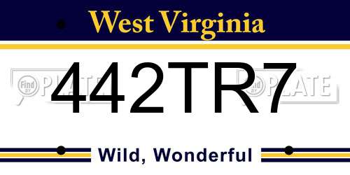 442TR7 West Virginia License Plate
