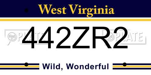 442ZR2 West Virginia License Plate