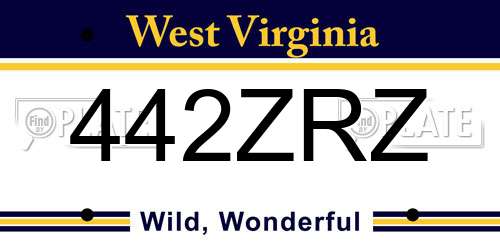 442ZRZ West Virginia License Plate