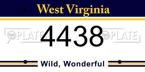 4438 West Virginia License Plate