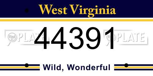 44391 West Virginia License Plate