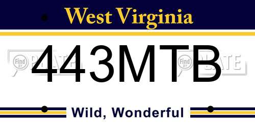 443MTB West Virginia License Plate