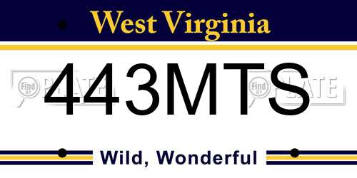 443MTS West Virginia License Plate
