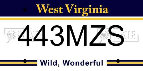 443MZS West Virginia License Plate