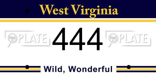 444 West Virginia License Plate