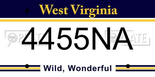4455NA West Virginia License Plate